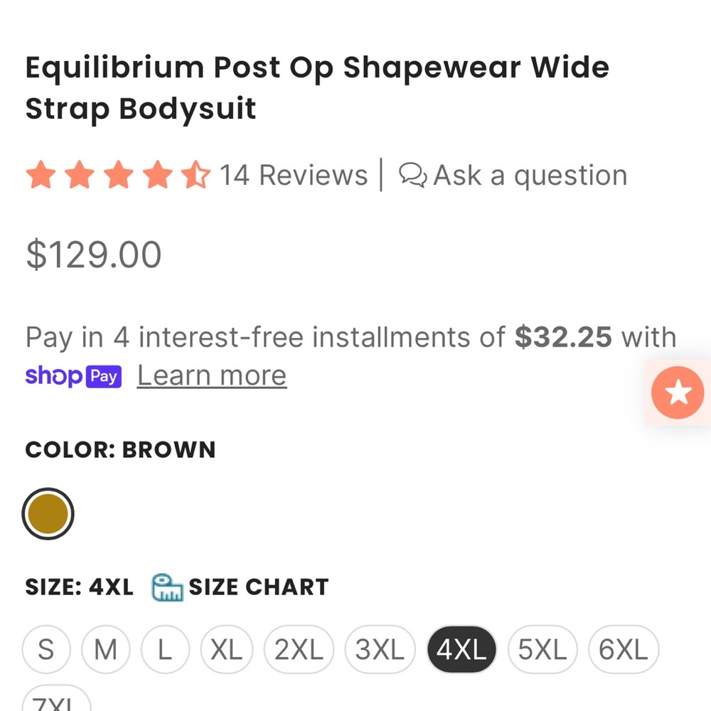 New with tags. purchased for after liposuction surgery. retails for $129 + tax